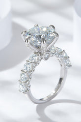 3-Carat Moissanite Platinum-Plated Side Stone Ring - Shah S. Sahota